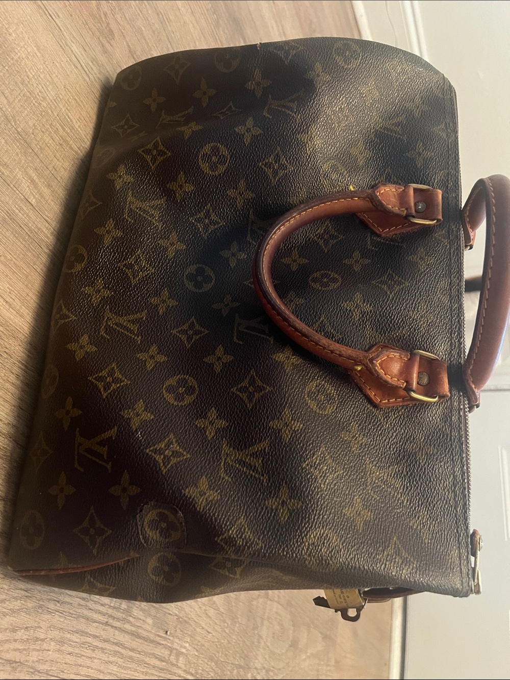 Louis Vuitton Speedy Monogram Canvas Travel Bag in Brown and Tan - Picture 15 of 16
